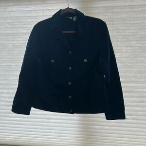 Gorgeous Chico’s  Moto Jacket Size 2(L) Deep Navy 
Length is 22”